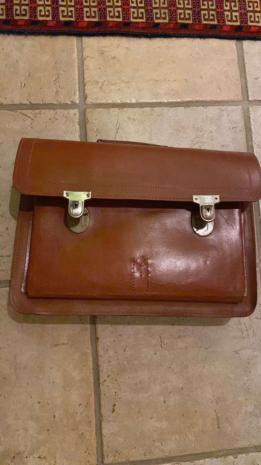 Vintage Leren Aktetas - Bruin, Ophalen of Verzenden