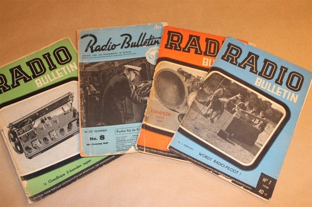 Radio Bulletin - 4 ex. uit 1947/1949, Boeken, Techniek, Ophalen of Verzenden, Gelezen, Elektrotechniek