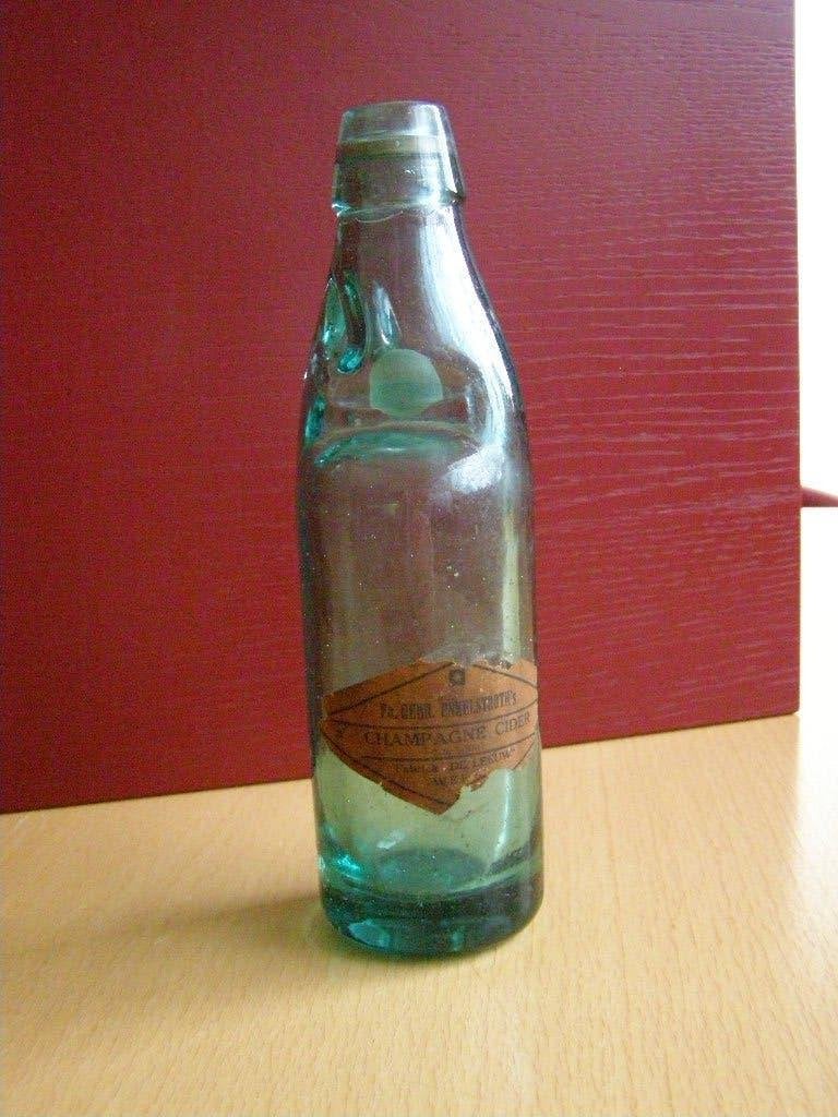 Unieke antieke knikkerfles TZ Thijssens & Zonen Champagne, Antiek en Kunst, Ophalen of Verzenden