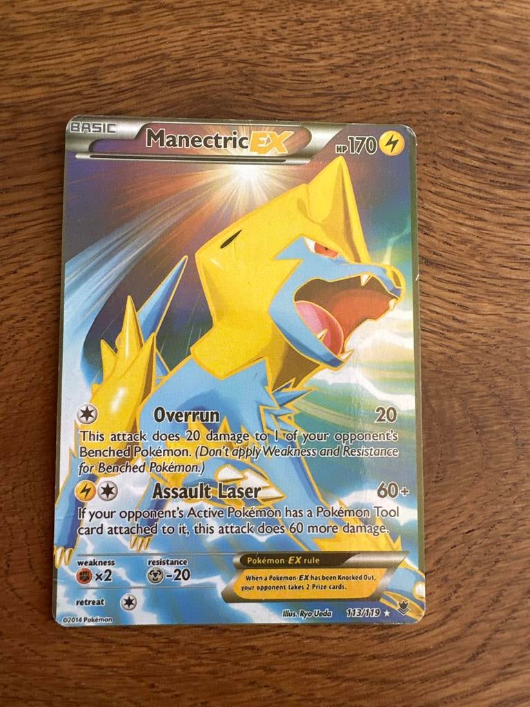 Manectric EX Pokémon Kaart 113/119 XY Phantom Forces, Ophalen of Verzenden, Gebruikt, Losse kaart