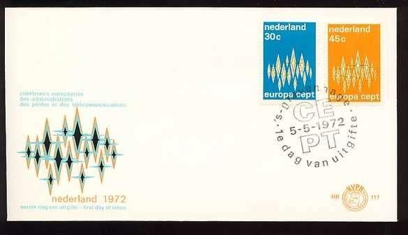 Nederland FDC E117 Zonder Adres, Europazegels 1972, Ophalen of Verzenden, Onbeschreven, Nederland