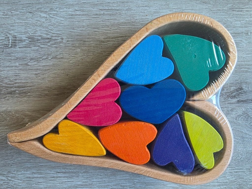 Houten hart open einde speelgoed met 8 hartjes – nieuw, Ophalen of Verzenden, Nieuw, Overige typen