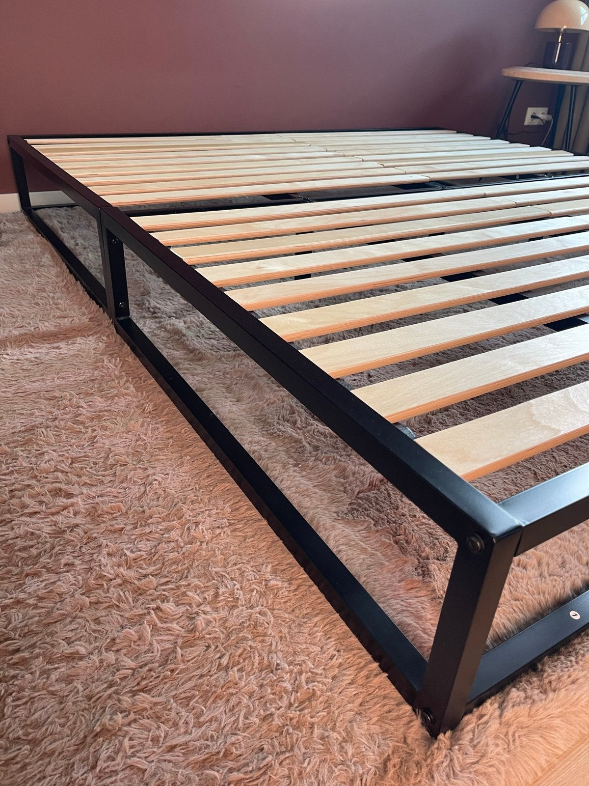 Bedframe metaal 180x200 Emma Original, Ophalen, Gebruikt, Zwart, Tweepersoons