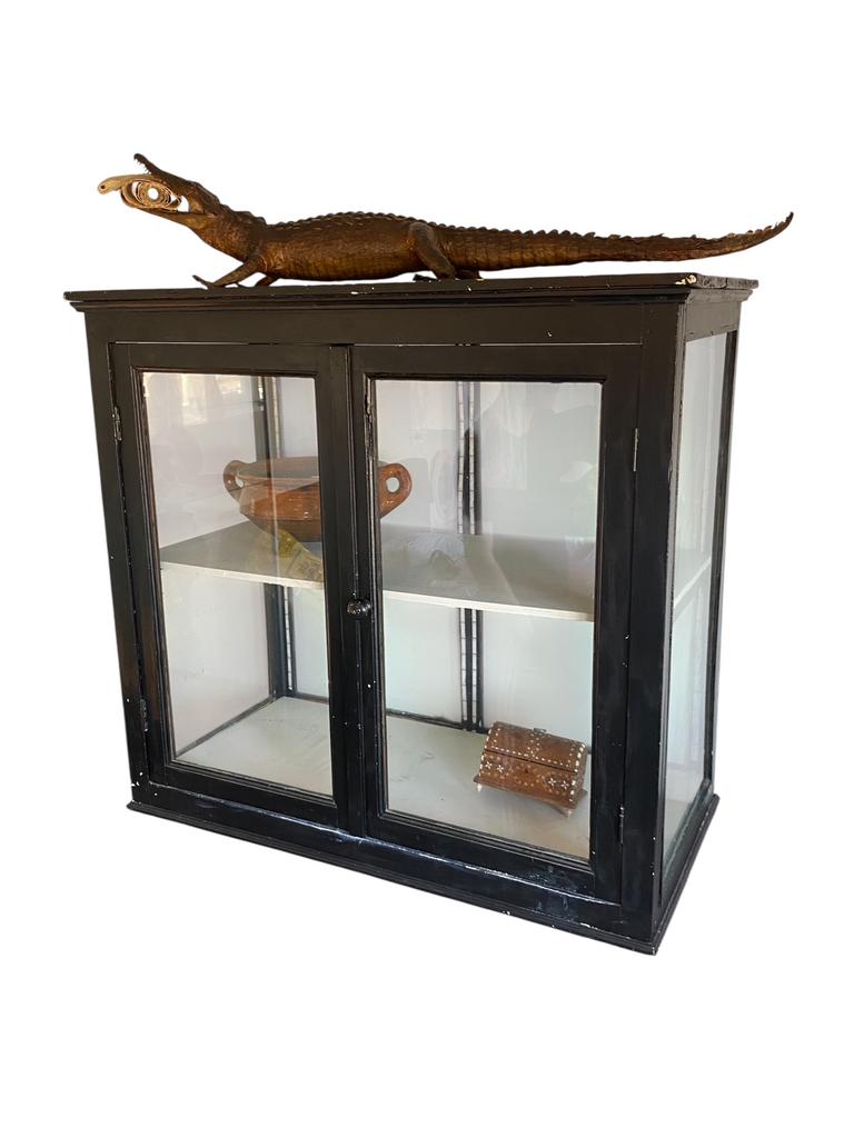 Antieke vitrinekast - tafel vitrine antiek glas, Huis en Inrichting, Kasten | Vitrinekasten, Gebruikt, Minder dan 100 cm, 50 tot 100 cm