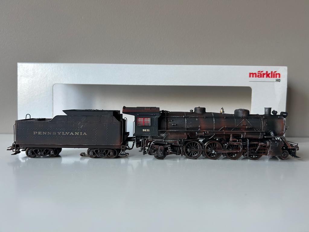 Marklin USA stoomlocomotief 37989 geweatherd., Hobby en Vrije tijd, Modeltreinen | H0, Wisselstroom, Locomotief, Ophalen of Verzenden