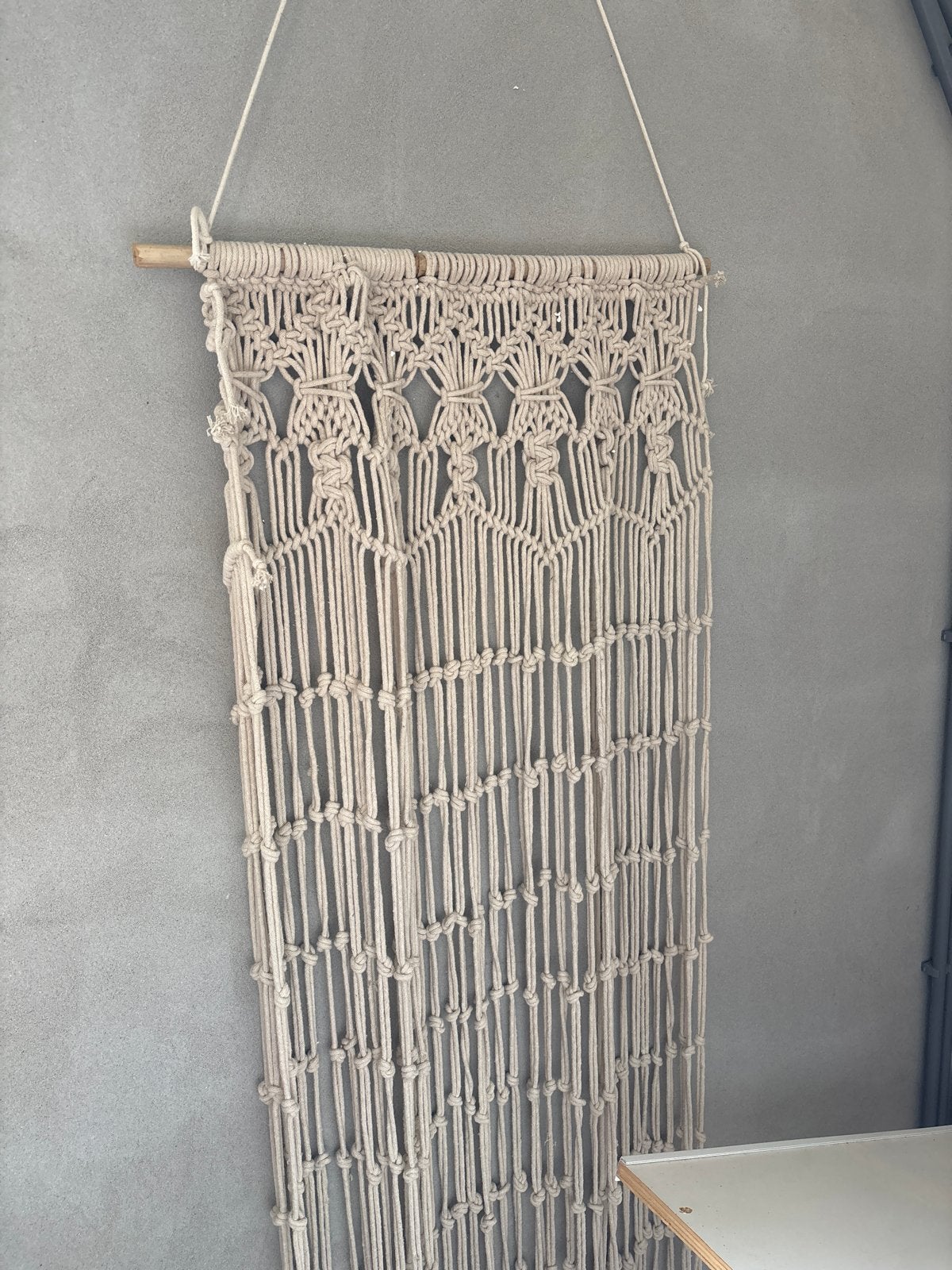 Macramé Deurgordijn / Vliegengordijn, Ophalen, Beige, Boho, Zo goed als nieuw