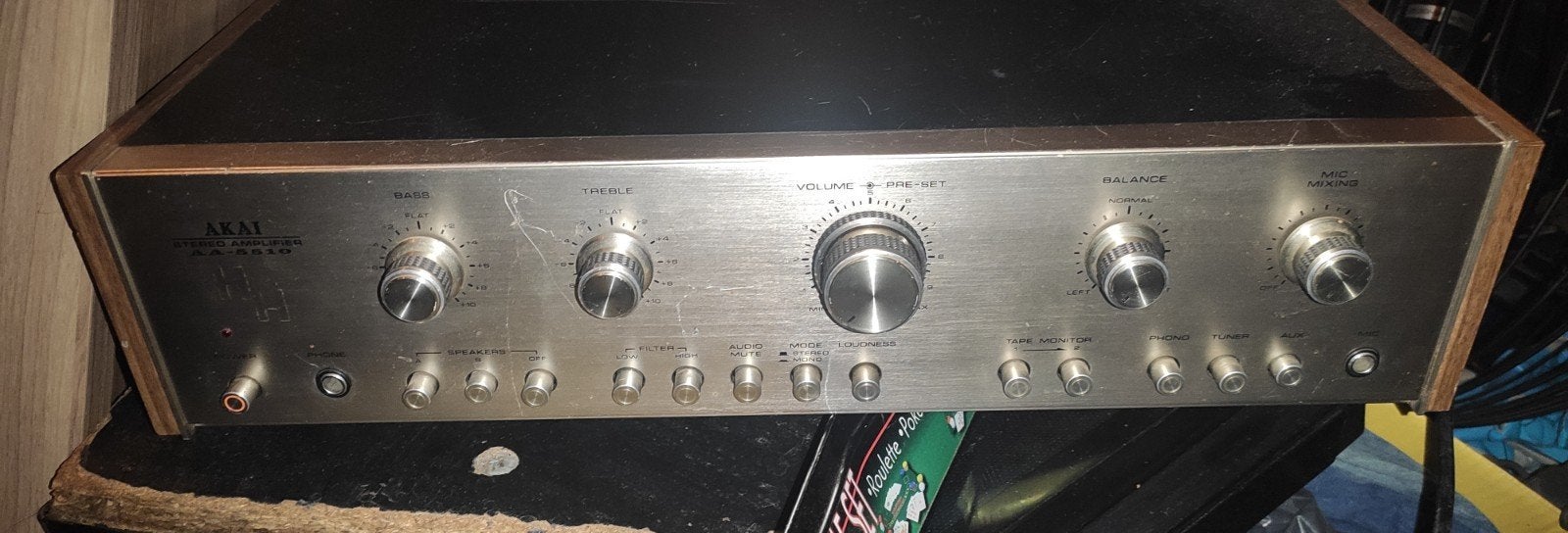Akai AA-5510 Versterker - Vintage met defect kanaal, Audio, Tv en Foto, Versterkers en Receivers, Overige merken, Gebruikt, Ophalen of Verzenden