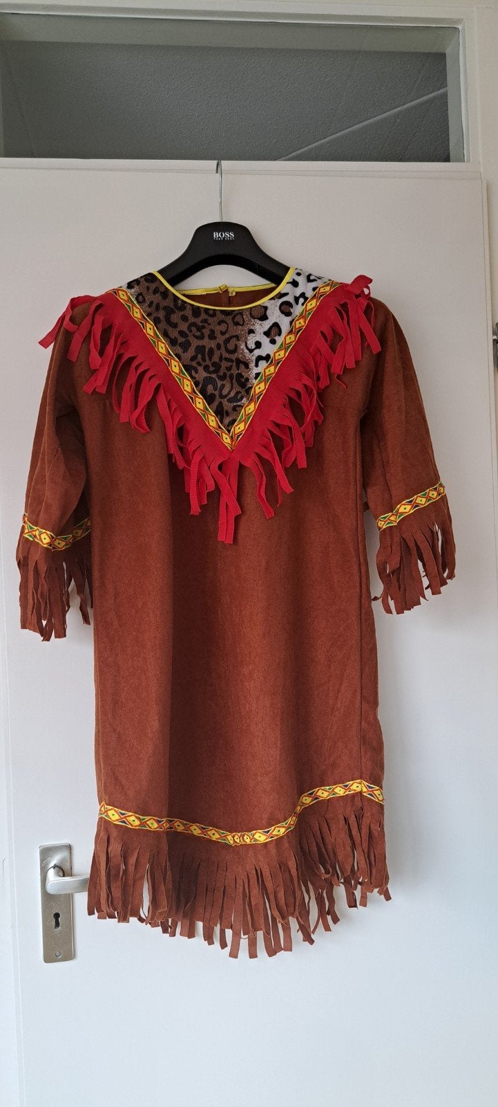 Compleet Indianen Kostuum Maat S - Prima Kwaliteit, Carnaval, Ophalen of Verzenden, Zo goed als nieuw, Kleding