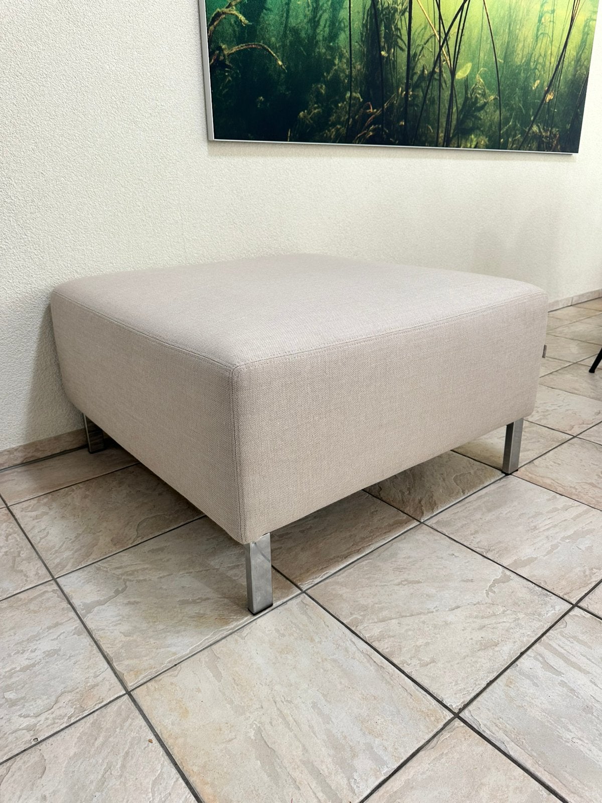 Design voetenbank poef Jan Des Bouvrie, Ophalen, Zo goed als nieuw, Vierkant, 75 tot 100 cm
