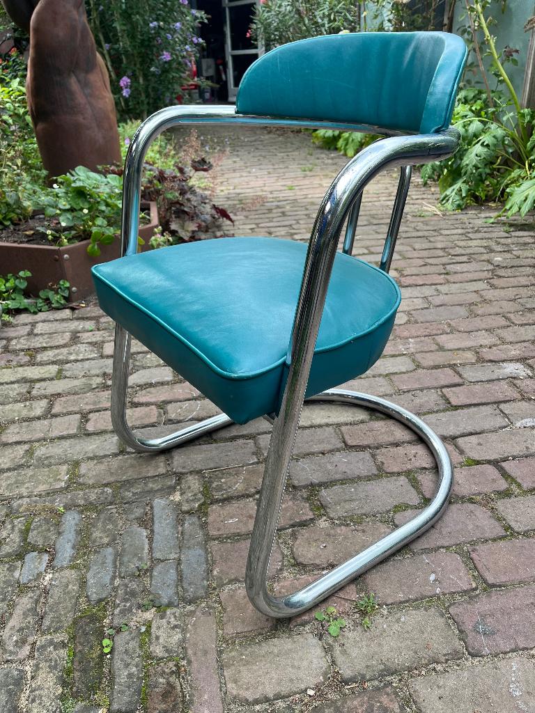5x Freischwinger buisframe stoelen jaren 30-40, Ophalen, Gebruikt, Industrieel Gispen Fana buisframe Vintage bauhaus, Vijf, Zes of meer stoelen