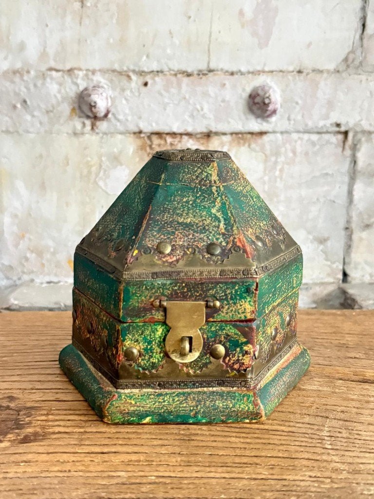 Handbeschilderde Indiase sieraden box, Ophalen of Verzenden