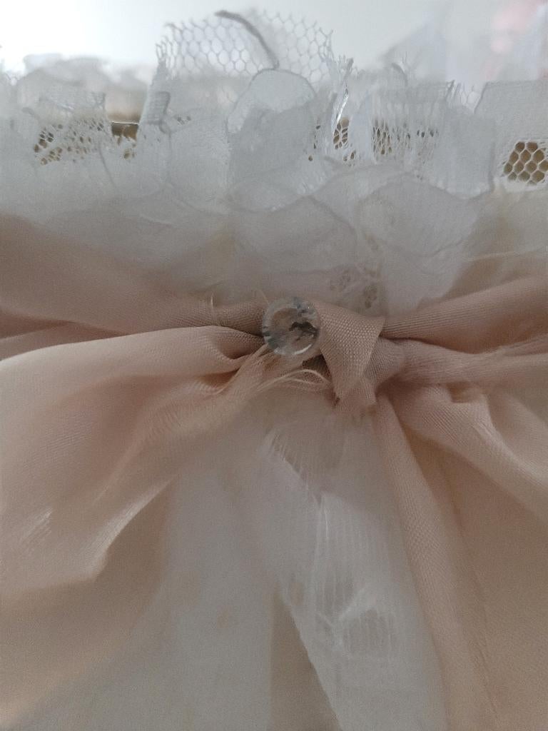Vintage tafellampje met kanten rokje/kapje, Ophalen of Verzenden