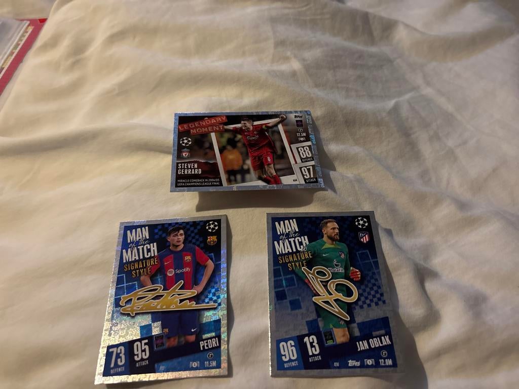 3 Match Attax kaarten: 2 Signature, 1 Legendary Moment, Ophalen of Verzenden, Zo goed als nieuw, Meerdere kaarten