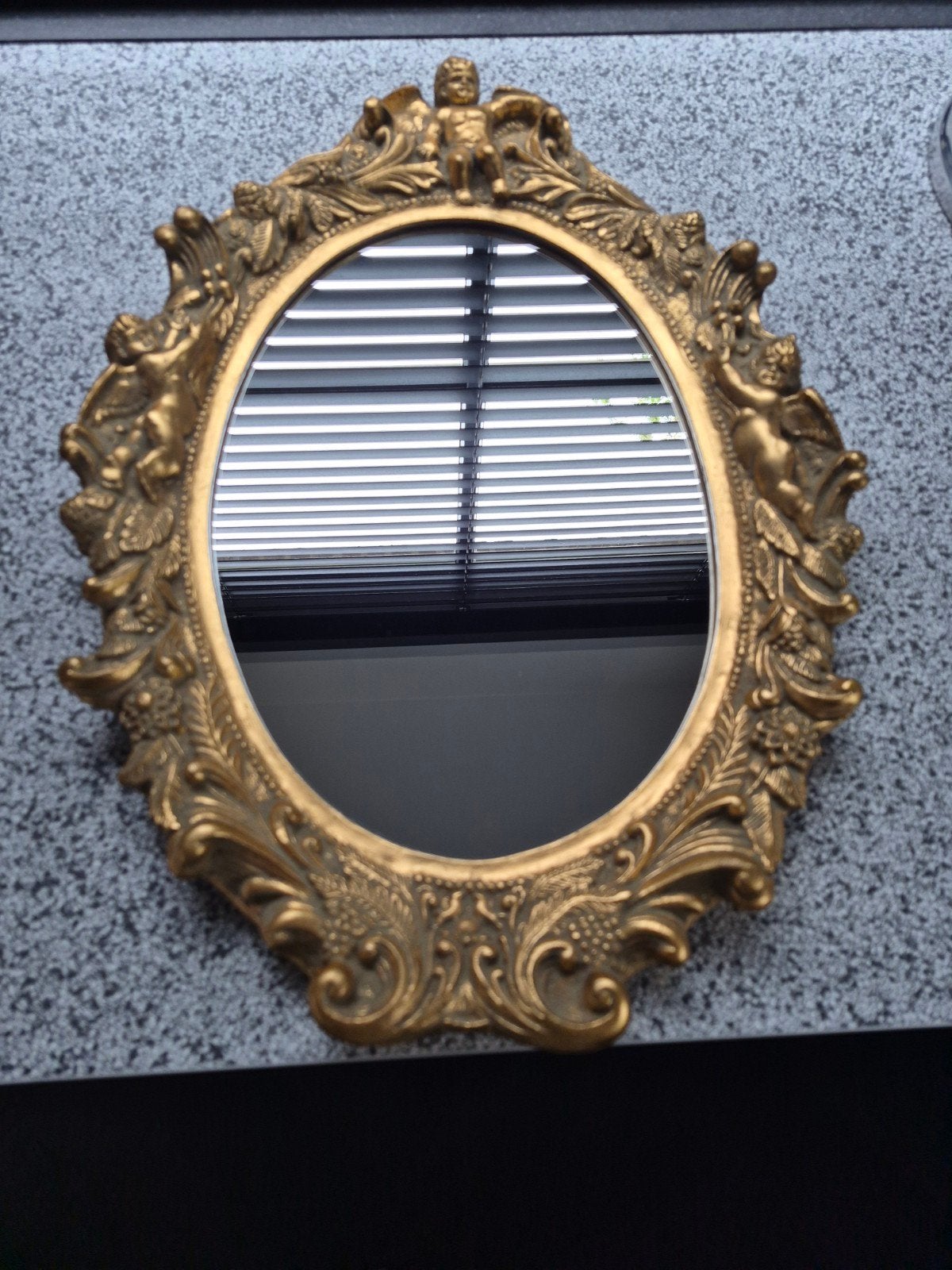 Barokke goud kleurige spiegel 51x 37, Ophalen, Minder dan 50 cm, Gebruikt, Minder dan 100 cm