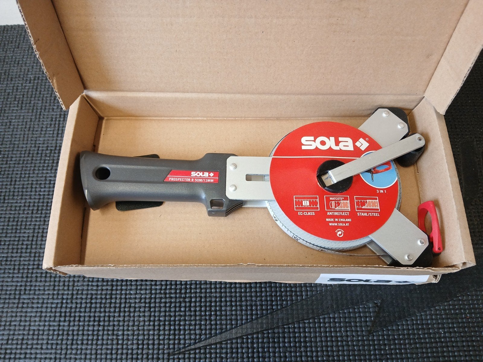 Sola Prospector YR 50m/13mm meetlint in doos - nieuw, Ophalen of Verzenden, Nieuw