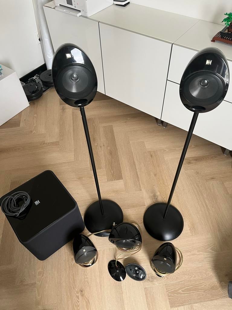 KEF HTS2001.3 5.1 Surroundset met Kube-2 Subwoofer, Ophalen, Zo goed als nieuw