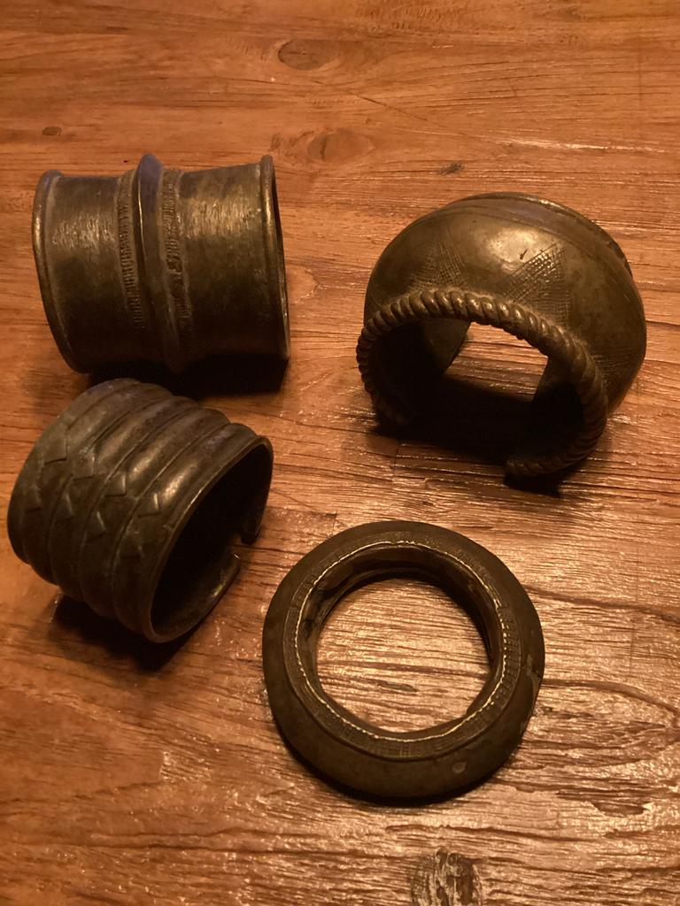 Set van 4 Vintage Bronzen Armbanden - Afrika, Ophalen of Verzenden