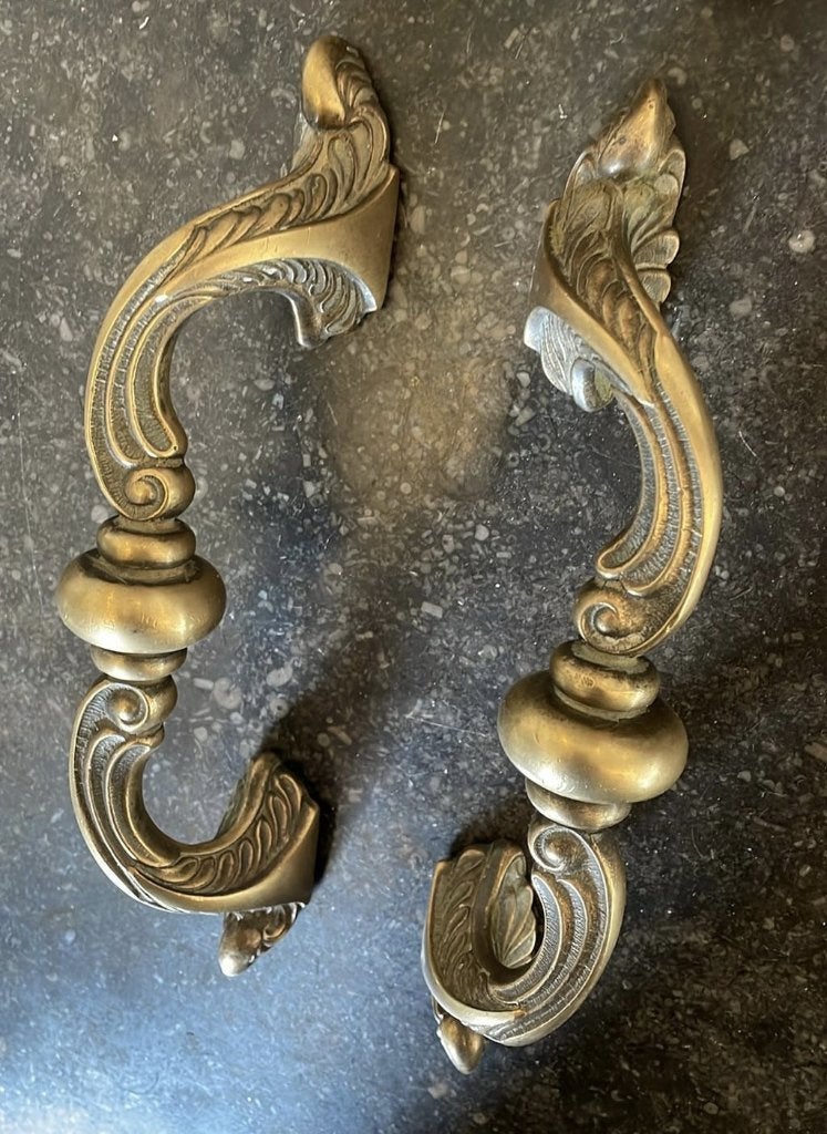 2x Set van 2 IMPOSANTE Bronzen Deurgrepen ANTIEK deur grepen, Ophalen of Verzenden
