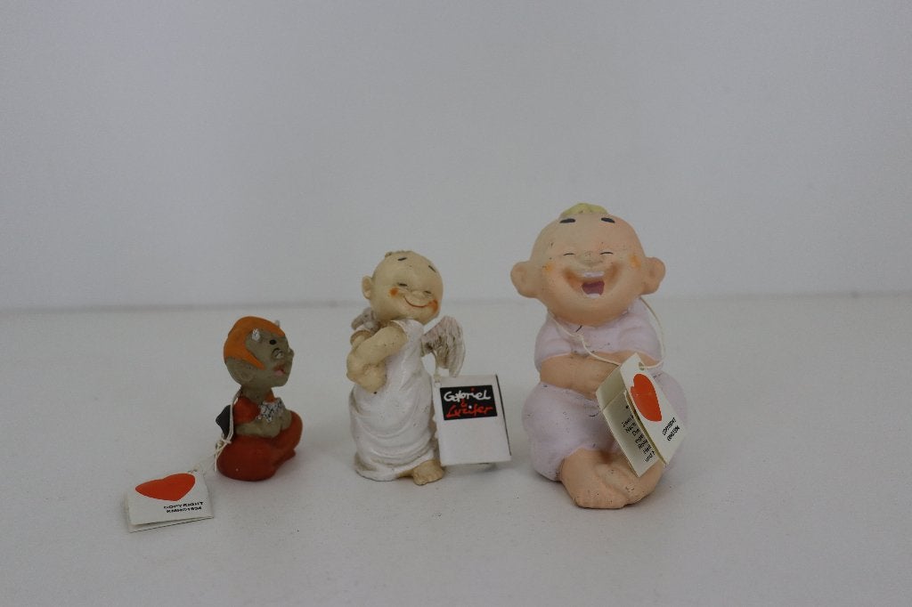Vintage "Gabriel & Luzifer" Beeldjes (KMH 1994) – Set van 3, Ophalen of Verzenden, Zo goed als nieuw, Fantasy