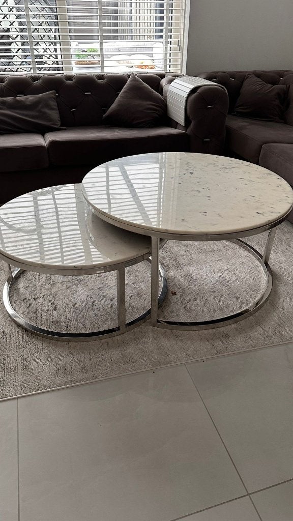 Richmond marmeren salontafels (Levanto), Ophalen, Overige materialen, 50 tot 100 cm, Rond