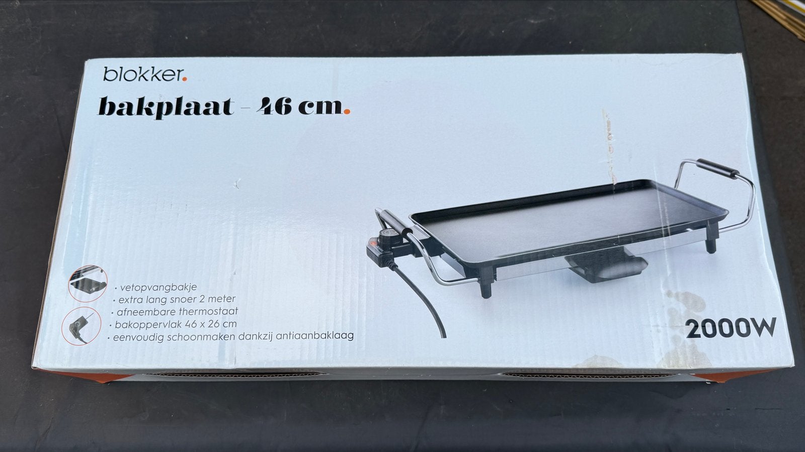 Blokker bakplaat 46 cm - in goede staat, 1 keer gebruikt, Ophalen, Nieuw