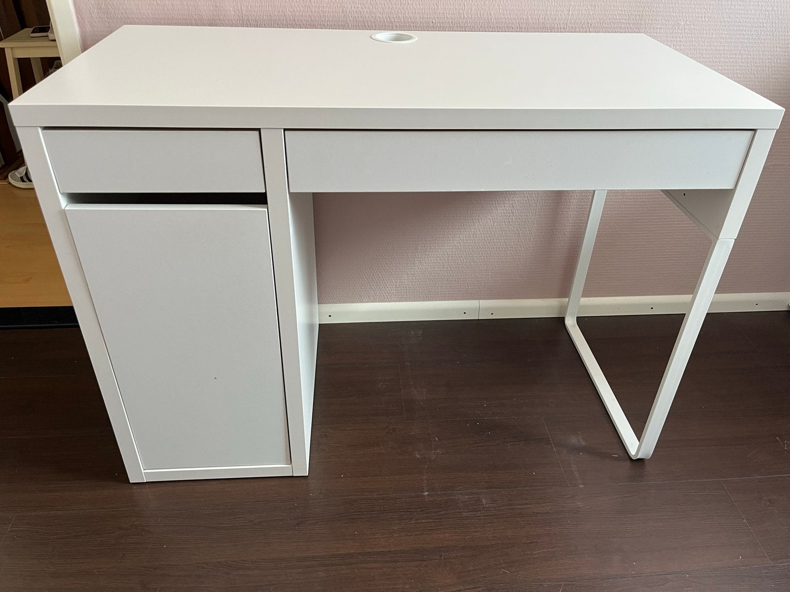 IKEA Micke bureau wit met lades en opbergruimte, Ophalen, Gebruikt, Met lades, Spaanplaat of MDF