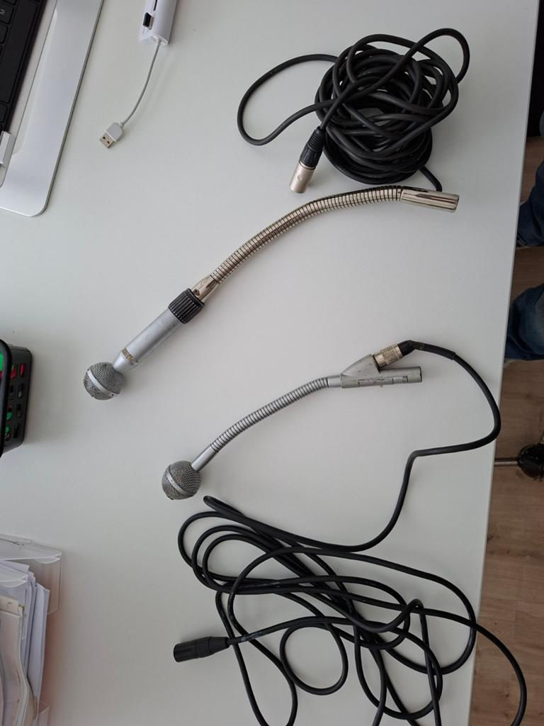 Sennheiser MD408 Microfoons met Zwanenhals en Statief, Ophalen of Verzenden, Gebruikt, Instrumentmicrofoon