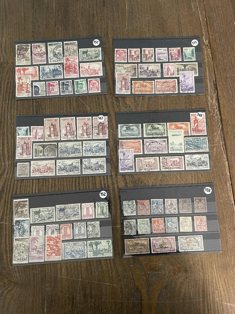 oude postzegels Marokko 6 kaarten, Verzenden, Marokko