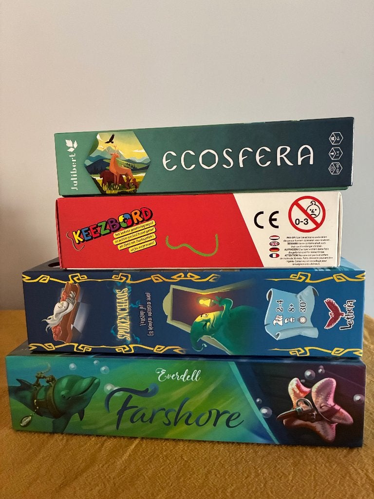 Bordspellen: Farshore, Spokenchaos, Keezbord, Ecosfera, Hobby en Vrije tijd, Gezelschapsspellen | Bordspellen, Vijf spelers of meer