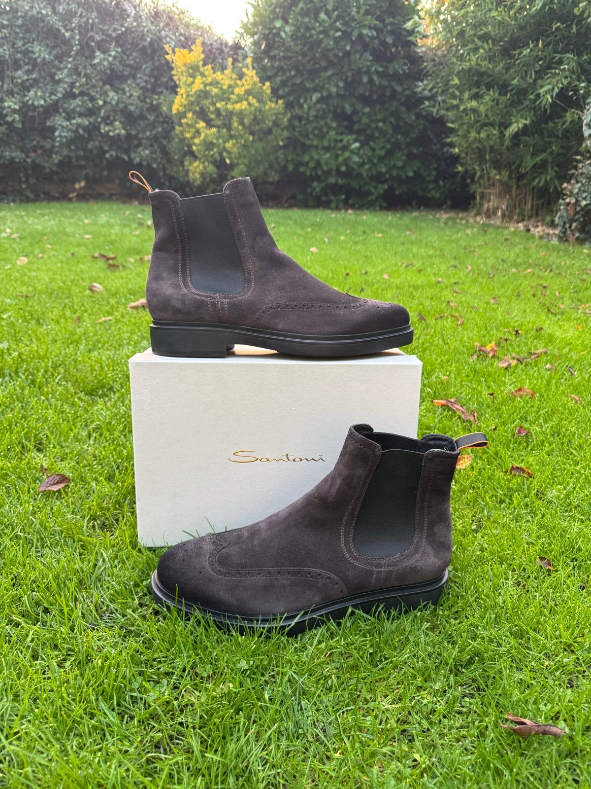 Santoni Chelsea boots bont gevoerd UK12/EU46 - Splinternieuw, Ophalen of Verzenden, Nieuw, Bruin, Boots