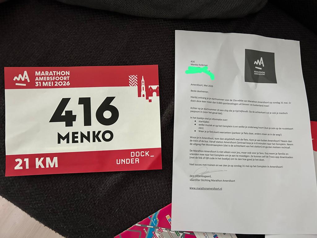 Halve marathon ticket Amersfoort 31 mei, Tickets en Kaartjes, Sport | Overige, Eén persoon, Mei