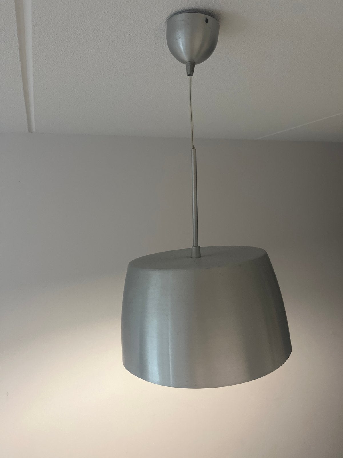 Moderne hanglamp, zilverkleurig metaal, Ophalen, Zo goed als nieuw, Metaal