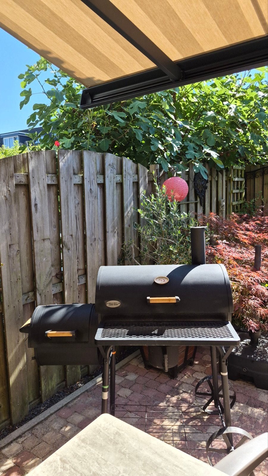 barbecue met smoker, Tuin en Terras, Houtskoolbarbecues, Ophalen, Zo goed als nieuw, Texas Grill