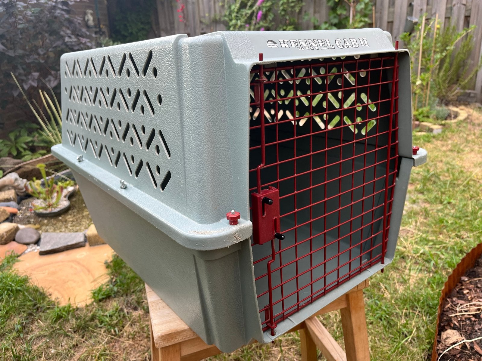 Transportkennel hond Grijs 40 x 41 x 60, Dieren en Toebehoren, Ophalen, Gebruikt