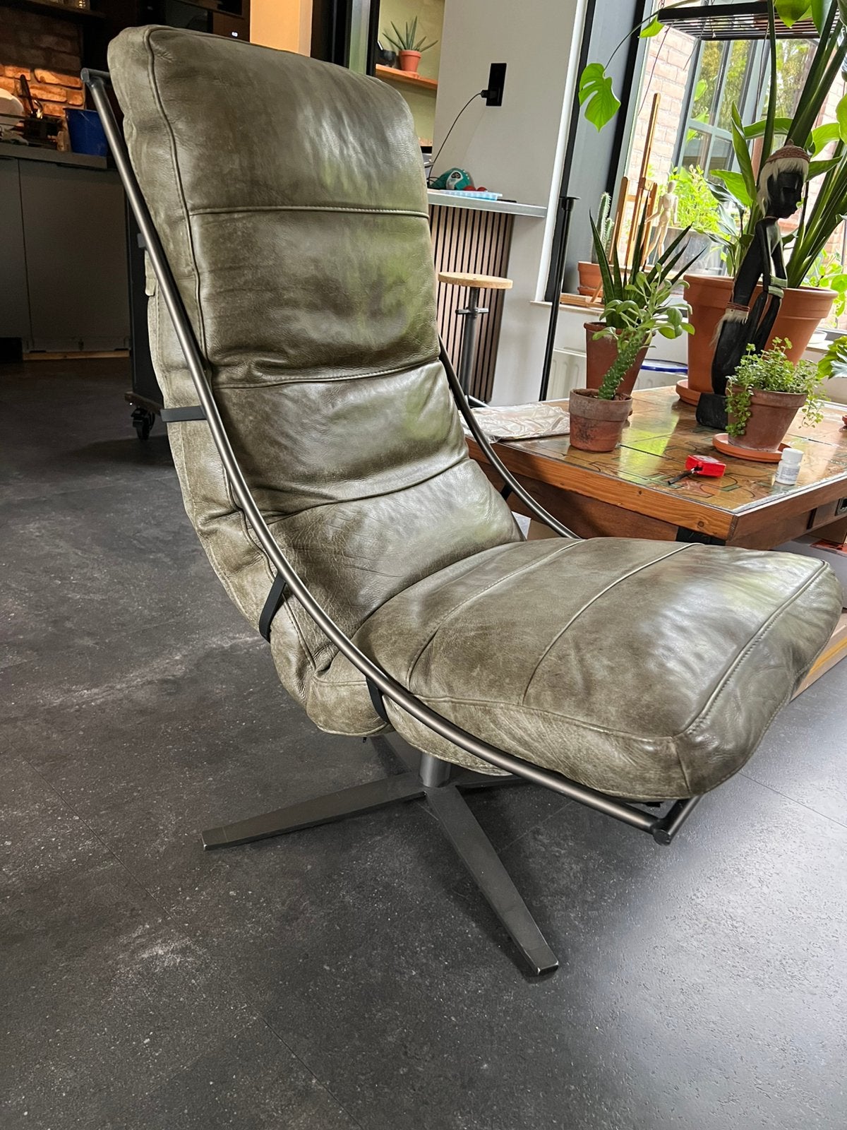 Relax fauteuil groen, Ophalen, Zo goed als nieuw, Minder dan 75 cm, 50 tot 75 cm