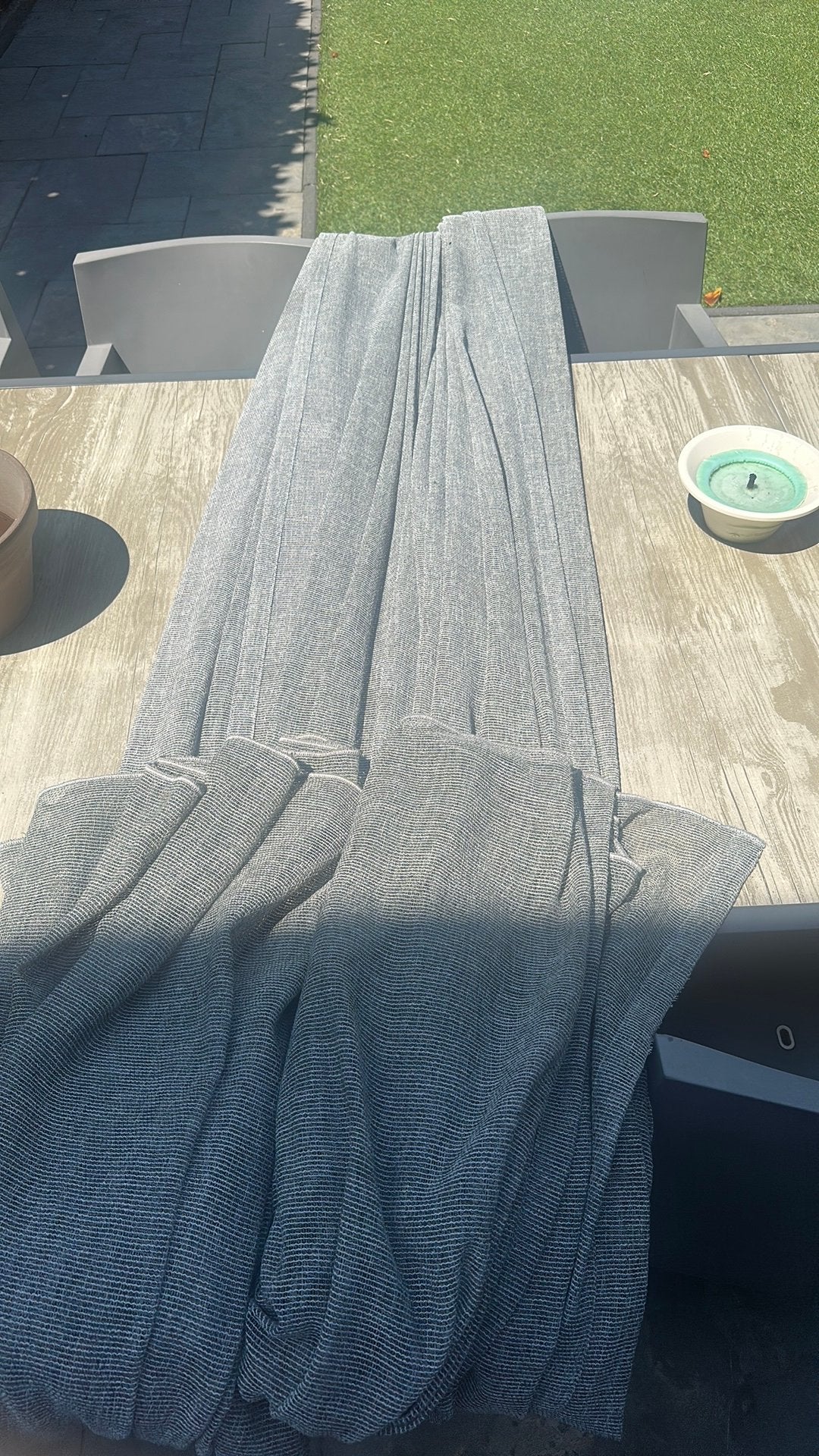Stel Karwei gordijnen 100% polyester, Huis en Inrichting, Ophalen of Verzenden, Zo goed als nieuw, Grijs