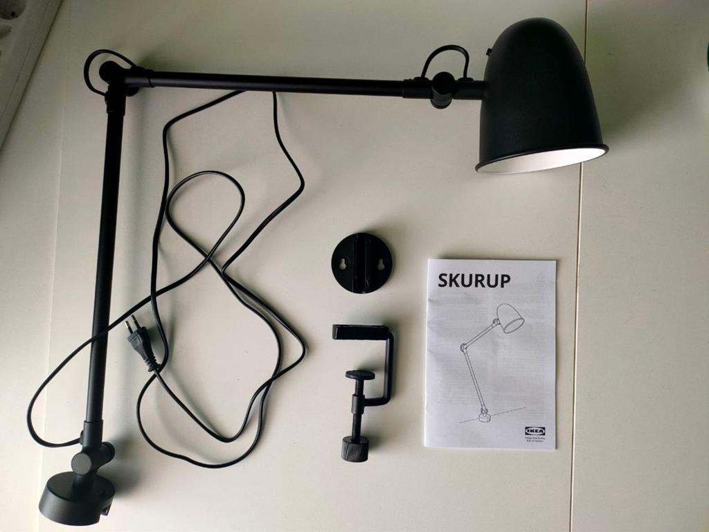 IKEA SKURUP Klemlamp/Wandlamp Zwart, Ophalen of Verzenden, Nieuw, Metaal, Modern, Industrieel