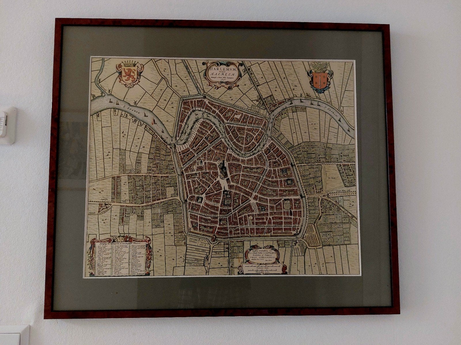 Historische kaart van Haarlem uit 1646, ingelijst, Ophalen, Voor 1800, Joan Blaeu, Nederland