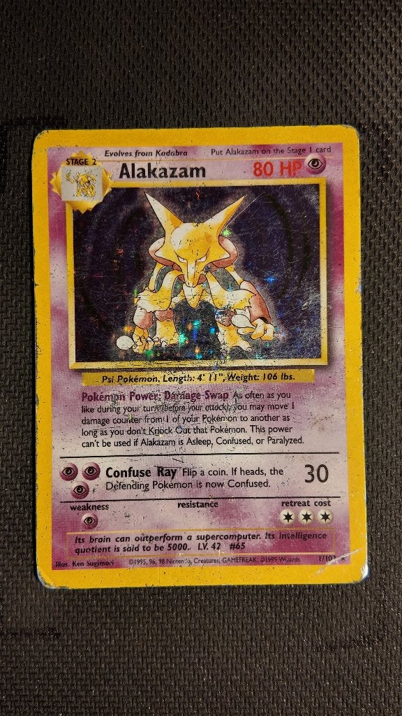 Alakazam 1 Base | Pokemon kaart, Ophalen, Zo goed als nieuw, Losse kaart, Foil