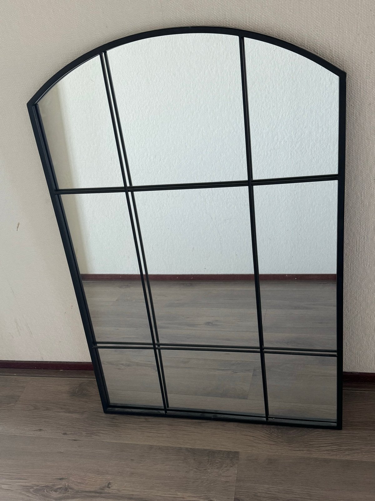 Maisons du Monde zwarte metalen spiegel, 100 tot 150 cm, Ophalen of Verzenden, Zo goed als nieuw, Overige vormen
