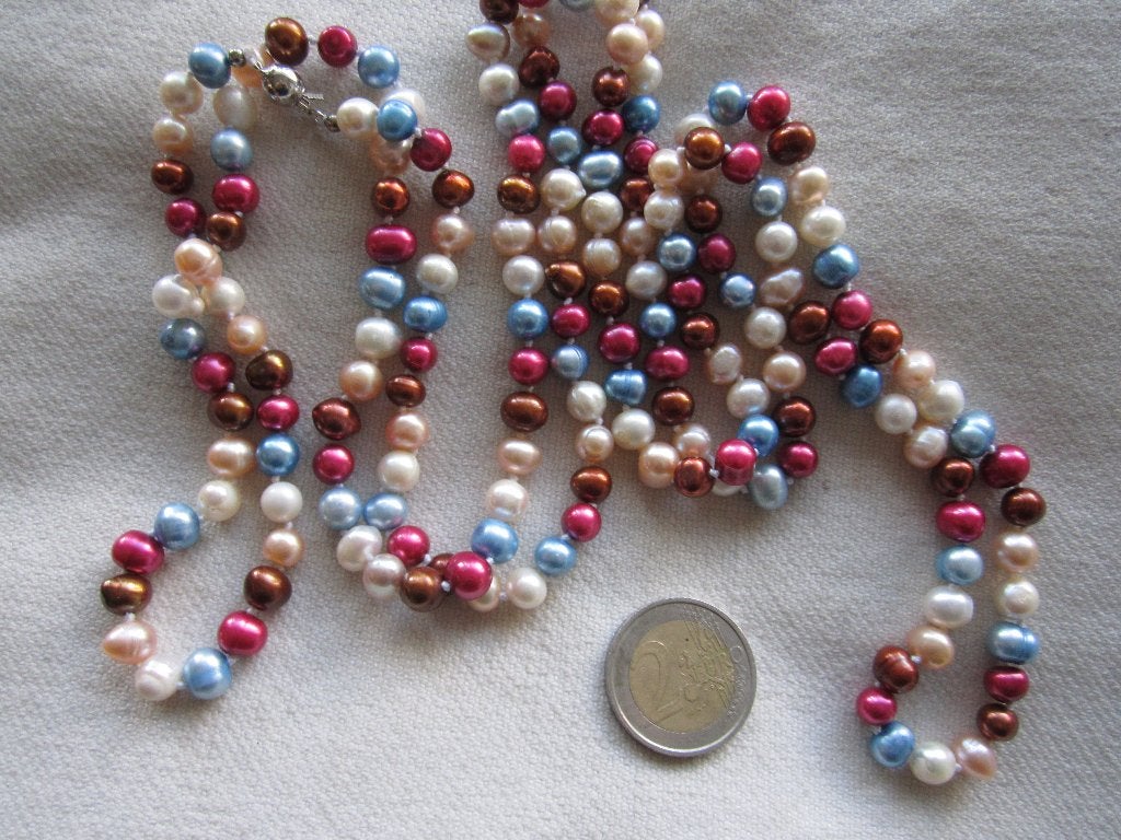 33.  Echte parels, Zioetwaterparels,  140cm / 8mm, Ophalen, Nieuw, Overige kleuren, Overige materialen