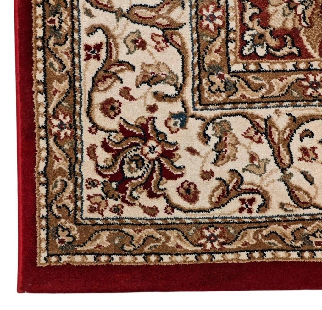 Vintage oosters Persia vloerkleed medallion rood 159x223cm, Crème, Onbekend@voorbeeld.com, Klassiek, Oosters, 150 tot 200 cm