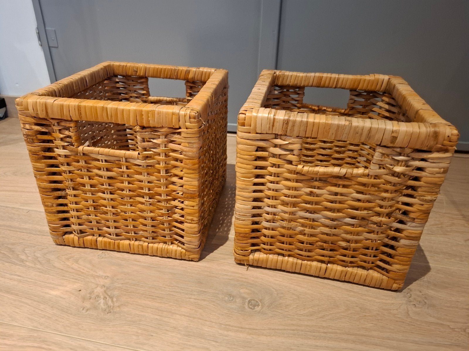 rieten opbergmandjes, Ophalen, Rechthoekig, Riet