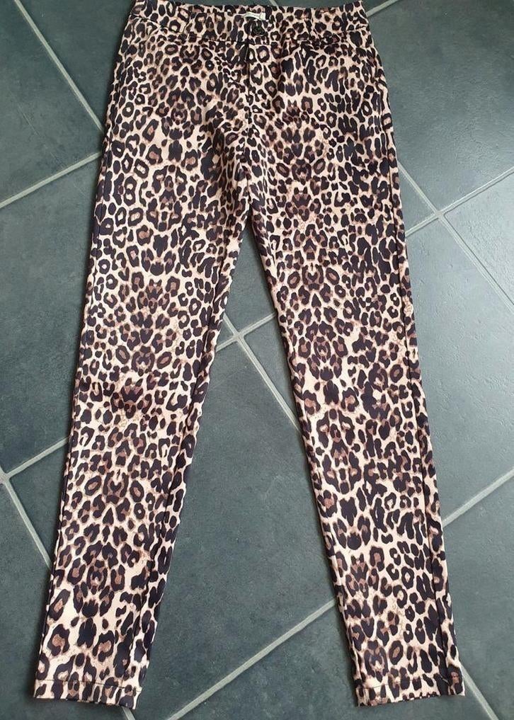 Drôle de Copine Paris Luipaardprint Broek Maat S, Bruin, Ophalen of Verzenden, Zo goed als nieuw, Maat 36 (S)