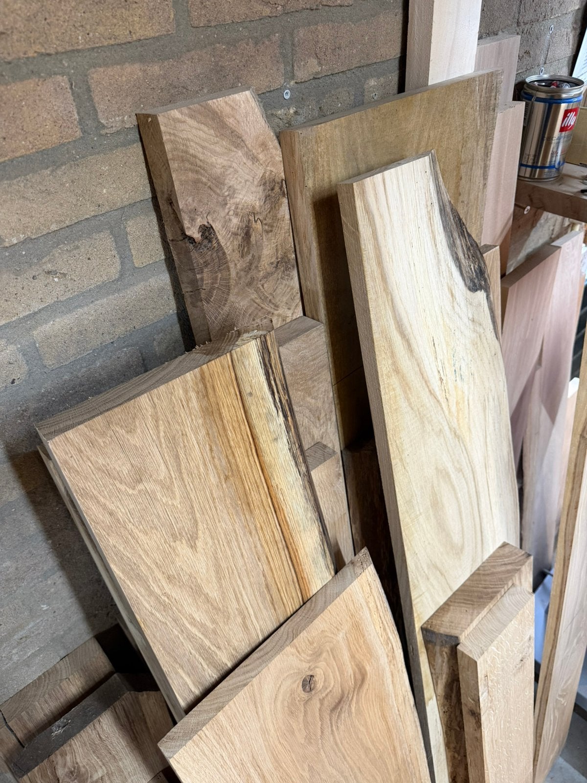 Diverse mooie wandplanken - incl blinde ophanging!, 25 tot 50 mm, Eiken, Nieuw, Ophalen of Verzenden