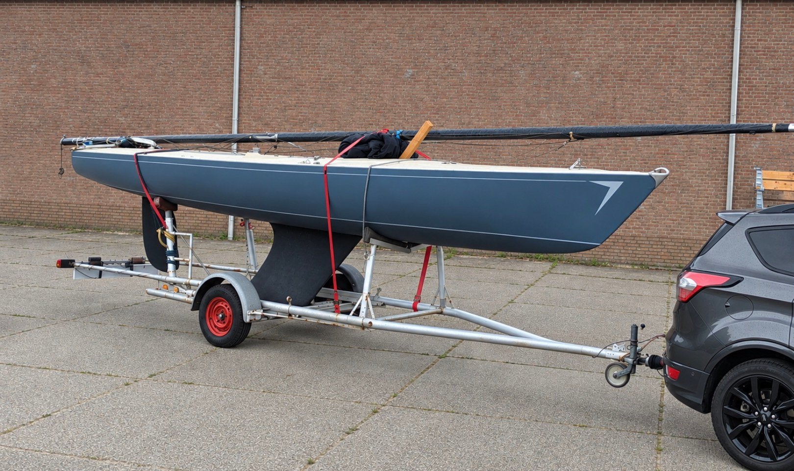 Dyas zeilboot (Fritzmeier) compleet +geremde trailer, Watersport en Boten, Ophalen, 6 meter of meer, Gebruikt, 15 tot 30 m²