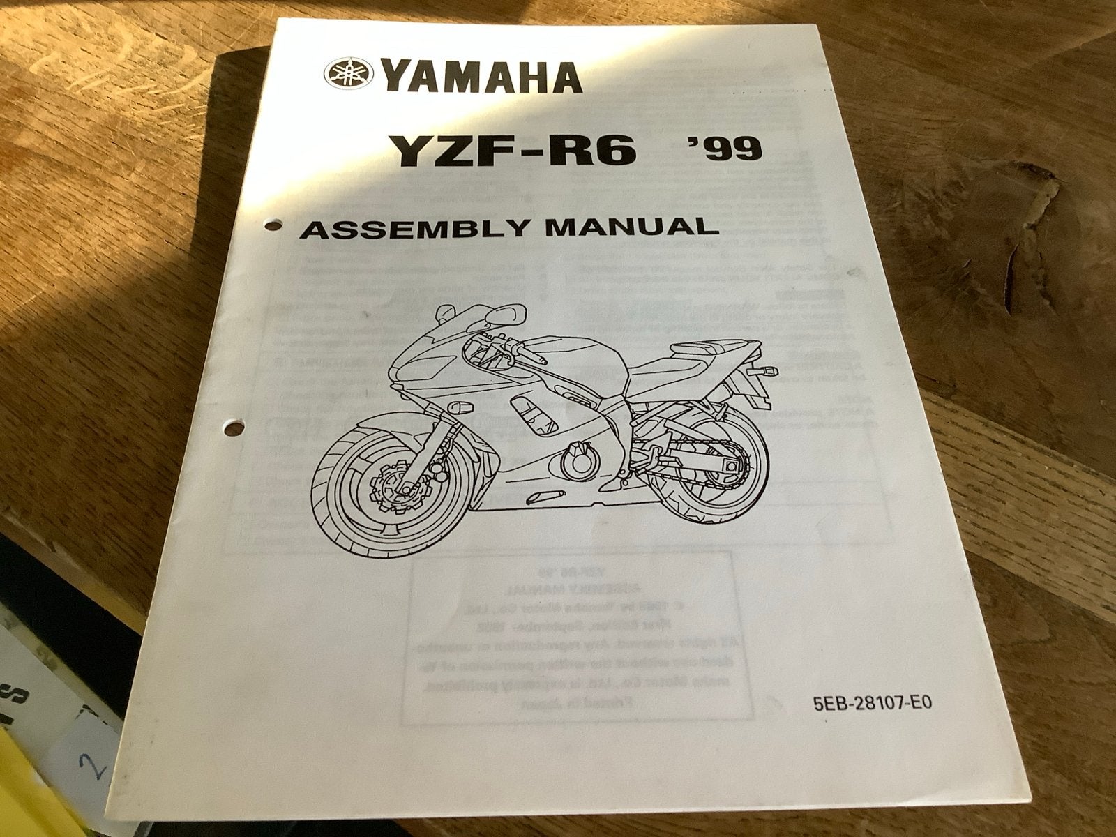 Yamaha YZF-R6 '99 Montagehandleiding. (403), Verzenden, Yamaha