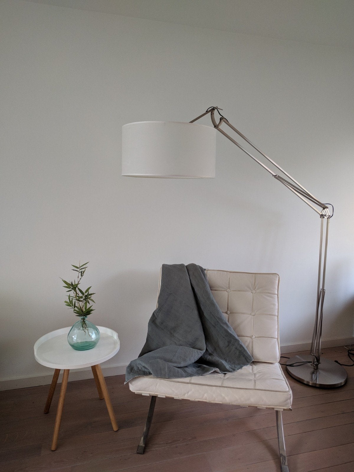 Grote design vloerlamp Nijhof incl 2 (!) lampenkappen, Ophalen, 200 cm of meer, Metaal, E27 (groot)