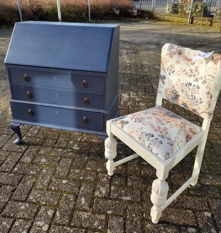 Blauwe lade kast klep sectaire, Zo goed als nieuw, 3 of 4 laden, Minder dan 100 cm, 25 tot 50 cm