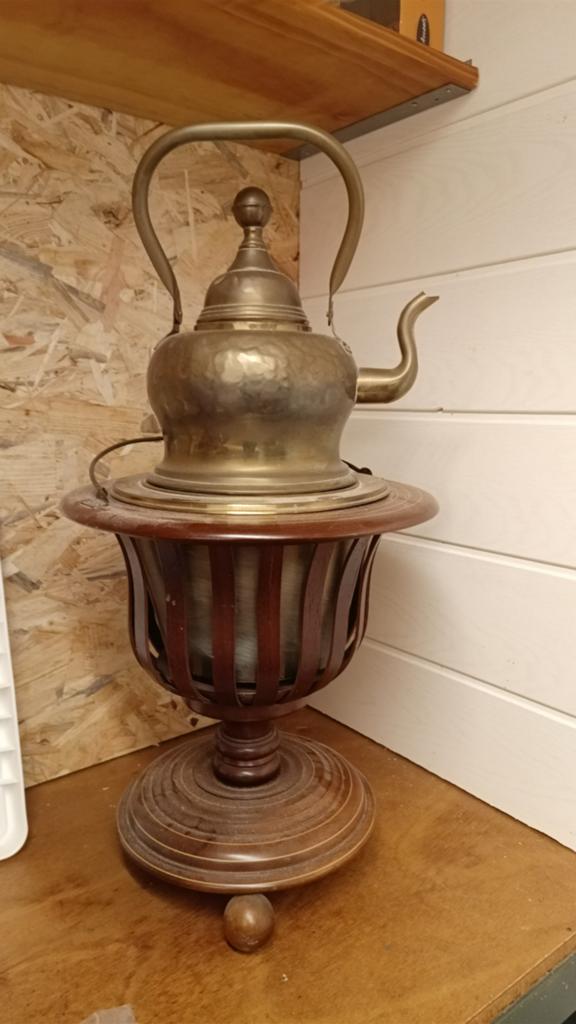 Brocante theepot met houder, Ophalen of Verzenden, Koper
